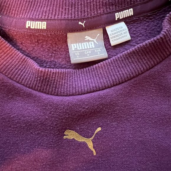 EUC Purple Puma Sweatshirt with Silver Sparkle on Sleeves Sz S - Picture 2 of 5